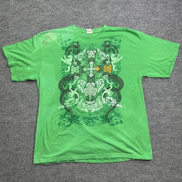 Delta Pro Weight Other - Delta Pro Weight Snake T-Shirt Mens 2XL Green Celtic Cross Irish St Patricks